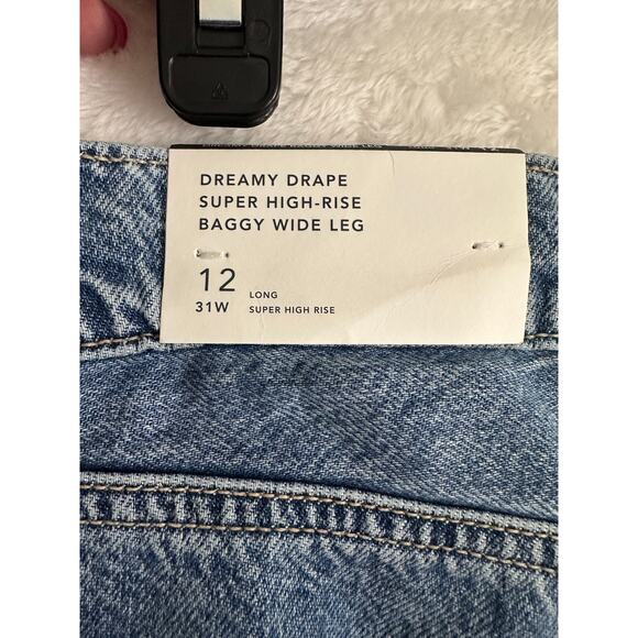 NWT American Eagle Super High Rise Jeans 12 Long Wide Leg Baggy - Picture 6 of 9